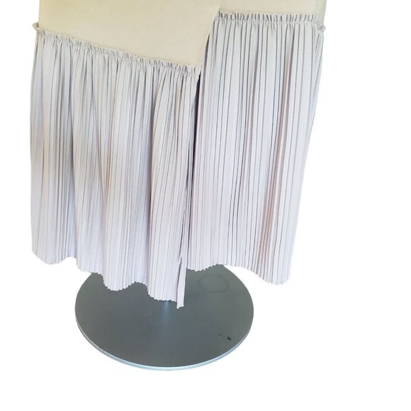 Beige Sleeveless Pleated Fitted Knit Dress Size L - Picture 3 of 9